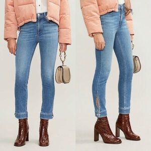 RAG & BONE High Rise Cuffed Cropped Ankle Jeans
